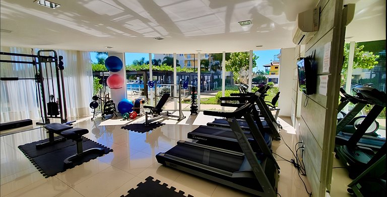 Apartamento com vista mar, churrasqueira e piscina