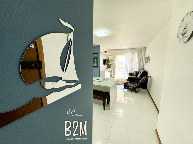 Apartamento com vista mar, churrasqueira e piscina