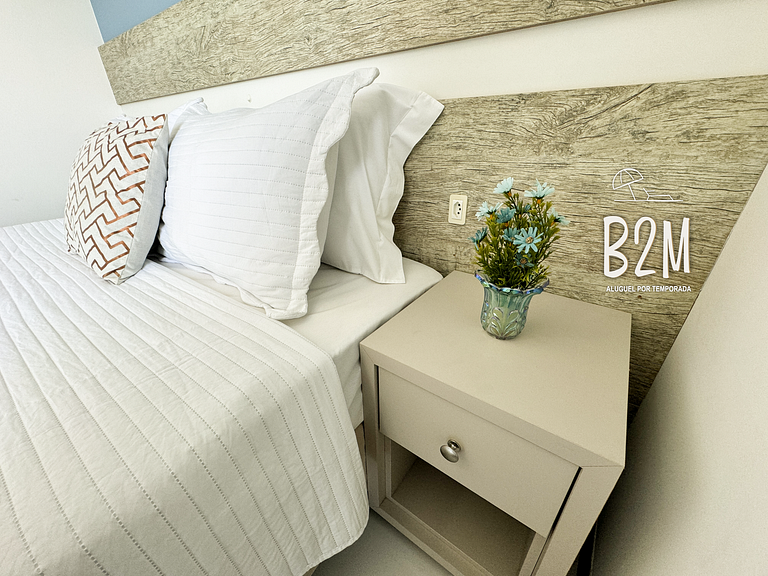 Apartamento com vista mar, churrasqueira e piscina