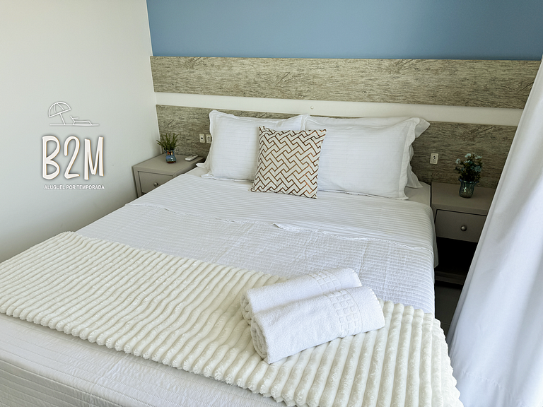 Apartamento com vista mar, churrasqueira e piscina