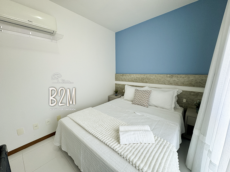 Apartamento com vista mar, churrasqueira e piscina