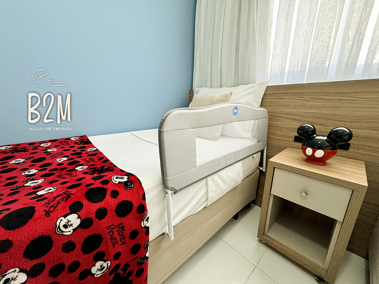 Apartamento com vista mar, churrasqueira e piscina