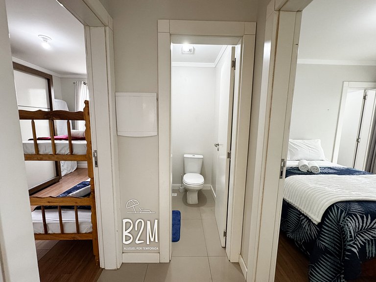 Apartamento com churrasqueira, praia Perequê