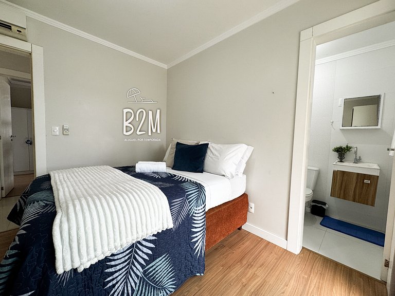 Apartamento com churrasqueira, praia Perequê