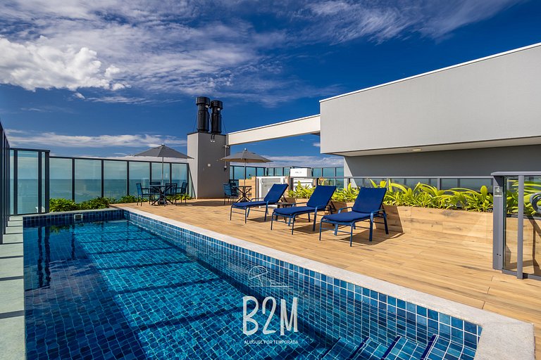 Incrível vista mar, churrasqueira, piscina